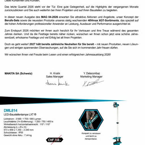 MAKITA MAG 4 - Makita Shop Aktionen 04/2026