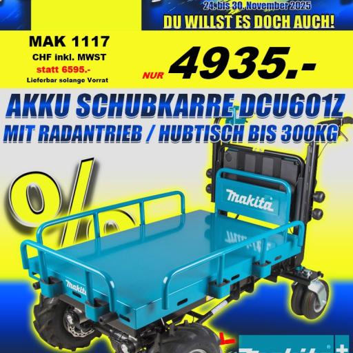 Black Friday 2025 - MAKITA AKKU Schubkarre DCU601Z