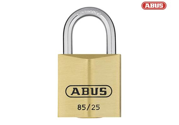 ABUS Vorhängeschloss 85/25 25mm, Messingkörper mit gehärtetem Stahlbügel und 2 Schlüssel