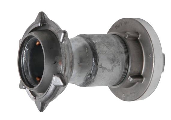 Adapter Kugelkupplung mit Ring 62mm mit Aussengewinde 2 1/2" verzinkt ohne Storz