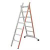 ALU Bock- und Schiebeleiter HB Typ 135 2-teilig 2 x 10 Sprossen L 3.03-5m Gewicht 16.5kg - HB