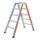 ALU Doppelstufenleiter HB Typ 200 2x5 Stufen L 1.21 B 0.54 H 1.1m Gewicht 8kg - HB