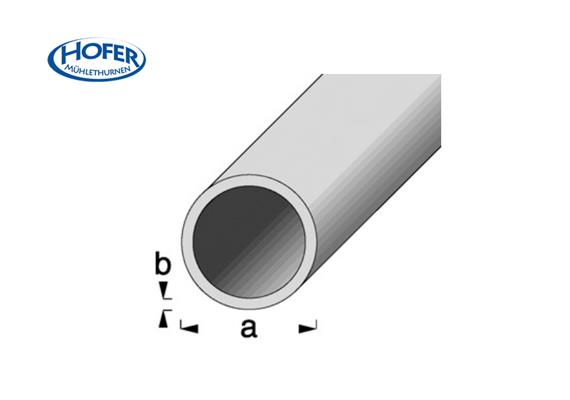 ALU Rundrohr D 10/1mm, eloxiert farblos, Normprofile, Länge 1 m