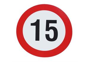 ALU-Schild 15km/h Ø 200mm, Geschwindigkeitstafel m. Siebdruck und Schutzlackierung - 039