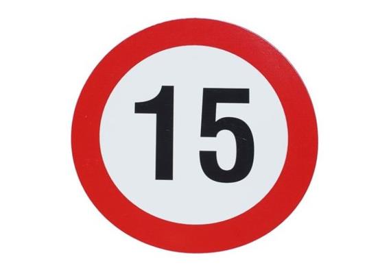 ALU-Schild 15km/h Ø 200mm, Geschwindigkeitstafel m. Siebdruck und Schutzlackierung - 039