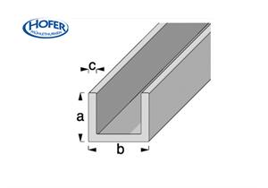 ALU U-Profil 10 x 1.5 mm Länge 1 m