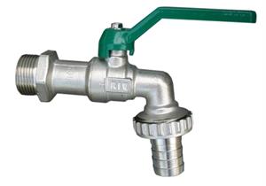 Auslaufkugelhahn mit Hebelgriff Messing vernickelt 3/4" AG max 16 bar