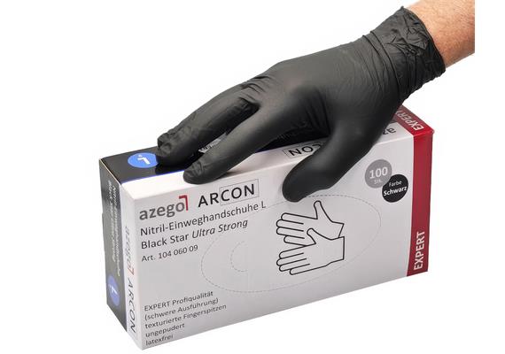 AZEGO ARCON Nitril-Einweghandschuhe schwarz Gr. XL Box mit 100Stück