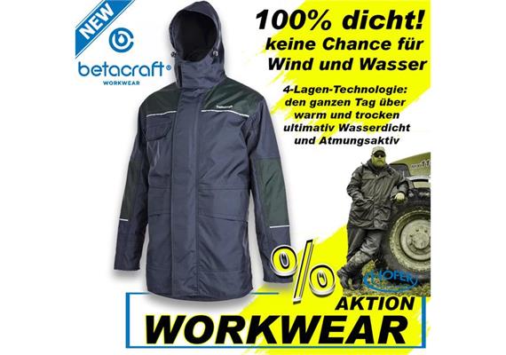 Betacraft ISO940 Parka Herrenjacke Schwarz Grösse 3XL