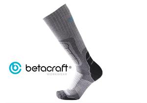 BETACRAFT Merino Stiefel Ergo Socke grau Grösse M-L (39-44) atmungsaktiv aus Wolle - 053