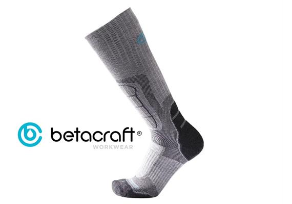 BETACRAFT Merino Stiefel Ergo Socke grau Grösse M-L (39-44) atmungsaktiv aus Wolle - 053