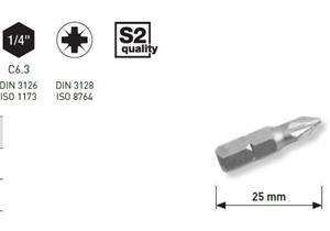 Bit Kraftwerk 1/4" Pozidriv Grösse PZ 2, Länge 25mm, 1P a 5Stk. 2712-5