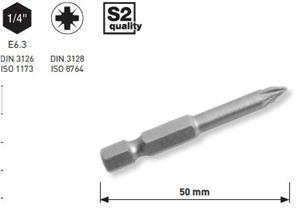 Bit Kraftwerk 1/4" Pozidriv Grösse PZ 3, Länge 50mm, 1Pack a 5Stk. - 285