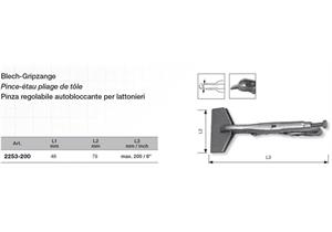 Blech-Gripzange 8" Backenbreite 79 L 200mm - 285