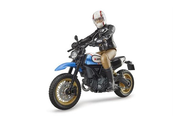 BRUDER bworld Scrambler Ducati Desert Sled mit Fahrer 63051 1:16