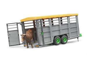 BRUDER Viehtransportanhänger inklusive 1 Kuh 02227 1:16 - 053
