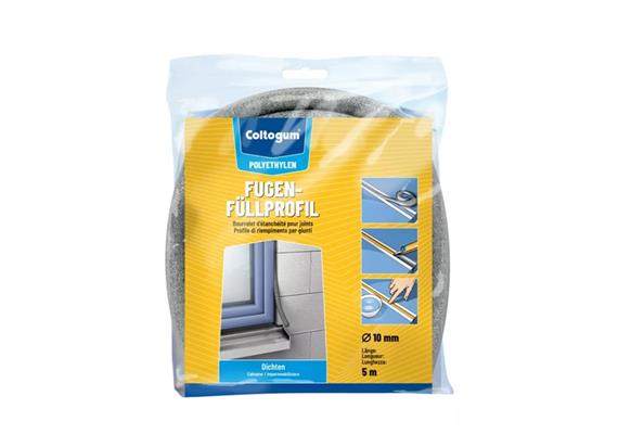 COLTOGUM Fugen-Füllprofil 10 mm x 5 m, zur Hinterfüllung von Siliconfugen, grau, isoliert - 239