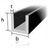 Coulissen Stahl 33 x 33 x 3mm, Stahl S235JR (RSt37-2), warmgewalzt, roh