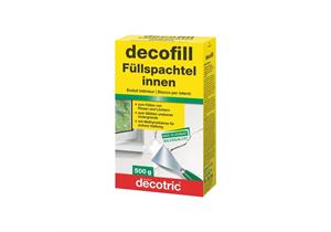 DECOTRIC DECOFILL Gipsspachtelmasse innen 500g. für Putz, Stein, Beton, Mauerwerk