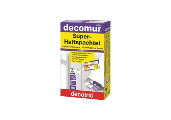 DECOTRIC DECOMUR Super-Haftspachtel 1kg, glatte Untergründe Putz, Stein, Beton - 239