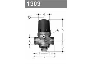 Druckreduzierventil 2 - 6 bar JRG mit Filter 1/2 DN15, 3/4" AG ohne Verschraubungen 1303