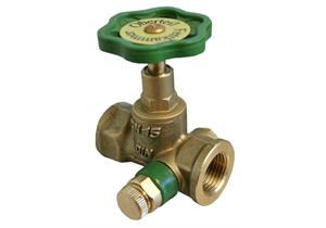 Durchgangsventil gerade aus Messing mit Entleerung 1" IG max 10 bar legionellensicher