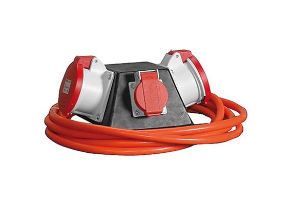 EB TROLLER Gummi-Box 2xCEE16/5 und 1xT25 mit Anschlusskabel 5m PUR