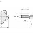 Elesa Sterngriffe aus Thermoplast schwarz mit Gewindestift M8 L (20) 26 Ø 40mm - ENG | Bild 2