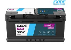 EXIDE Batterie EK820 Start-Stop AGM 12V/106Ah/950A LxBxH 392x175x190 mm
