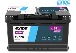 EXIDE Batterie EK820 Start-Stop AGM 12V/82Ah/800A LxBxH 315x175x190 mm