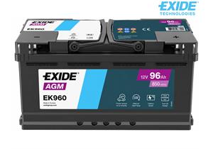 EXIDE Batterie EK820 Start-Stop AGM 12V/96Ah/850A LxBxH 353x175x190 mm