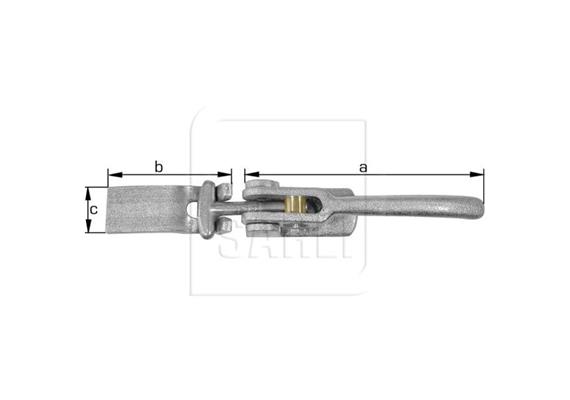 Exzenterverschluss gerade 160 x 70 x 35mm M8 mit Gegenhalter