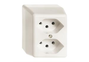 FELLER Standard AAP-Steckdose FH 2×T13 weiss