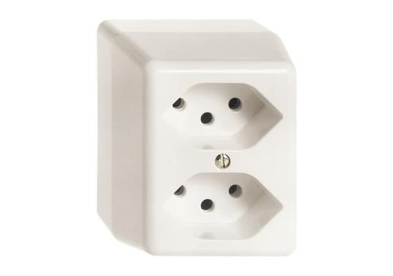 FELLER Standard AAP-Steckdose FH 2×T13 weiss
