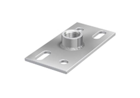 Flamco Befestigungsplatte verzinkt mit 4 Loch 1/2" IG 120 x 60 x 4mm