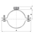 FlamcoFIX BSF Rohrschelle Spannbereich Ø 33.5-38.5 M10 IG+1/2" AG 25x1.75mm verzinkt | Bild 2