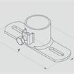 Flansch mit Schlitzplatte (Unterlage) verzinkt 3/4" mit 1 Schraube + Mutter M10 x 20 | Bild 2