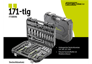 FORTEC AKTION ECO Steckschlüsselsatz 1/4" + 3/8" + 1/2", 171-tlg. FT30046