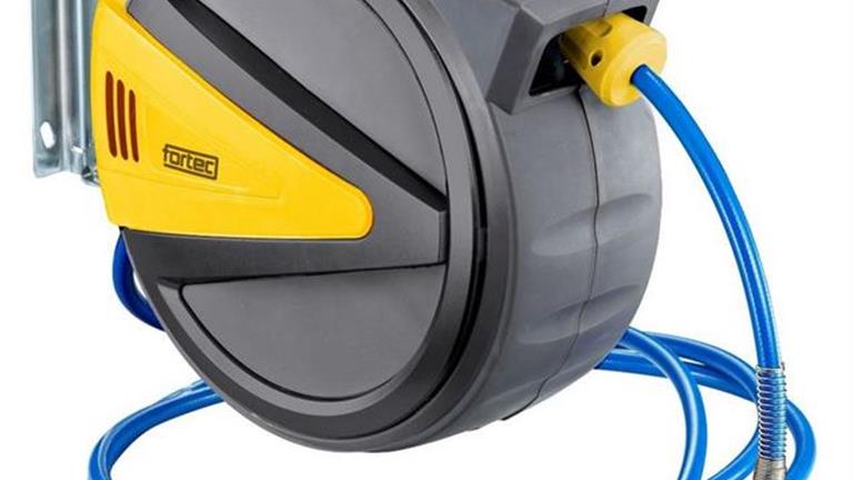Fortec automatischer Schlauchaufroller 15m ø12/8mm FT-AIR-15 Schlauch PVC mit Knickschutz