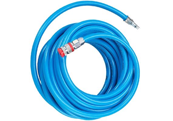 Fortec Druckluftschlauch PVC blau 9x14.5mm 15m mitKupplung und Stecknippel - 050