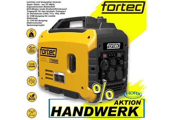Fortec FT60000 Stromerzeuger / Inverter Benzin 2000W - ERN