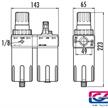 GAV Druckreduzierventil, Wasserabscheider und Öler 1/2" FRL-200 0-12 bar | Bild 2