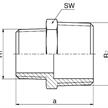 +GF+ Doppelnippel Nr. 8245 kurz Siliziumbronze AG 1 1/2" x AG 5/4" | Bild 2