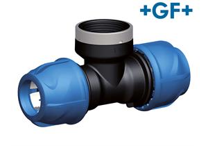 +GF+ iJoint Uebergangs-T 90° mit IG Ø 110 x 4" x 110mm aus PP ND 16 D NBR
