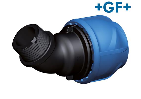 +GF+ iJoint Uebergangswinkel 45° mit AG Ø 50mm x 1 1/2" aus PP ND 16 D NBR