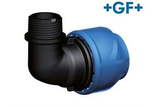 +GF+ iJoint Uebergangswinkel mit AG Ø 110mm x 4" aus PP ND 16 D NBR