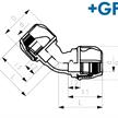 +GF+ iJoint Winkel 45° egal Ø 50 x 50mm aus PP ND 16 D NBR | Bild 2