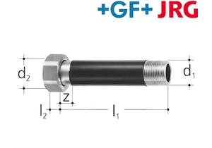 +GF+ JRG Eisenrohrverschraubung aus Messing mit langem AG 1/2 L 107mm