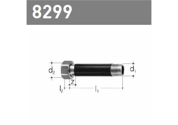 +GF+ JRG Eisenrohrverschraubung aus Messing mit langem AG 5/4 L 165mm 8299