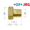 +GF+ JRG Eisenrohrverschraubung Messing AG 1 1/2 IG 1 3/4" mit Dichtung